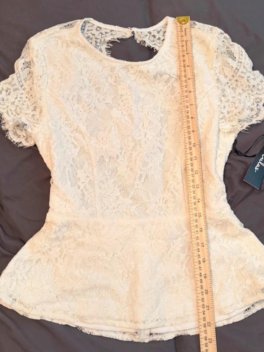 Lulu's Cream Lace Peplum Blouse
